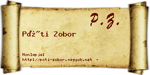 Póti Zobor névjegykártya